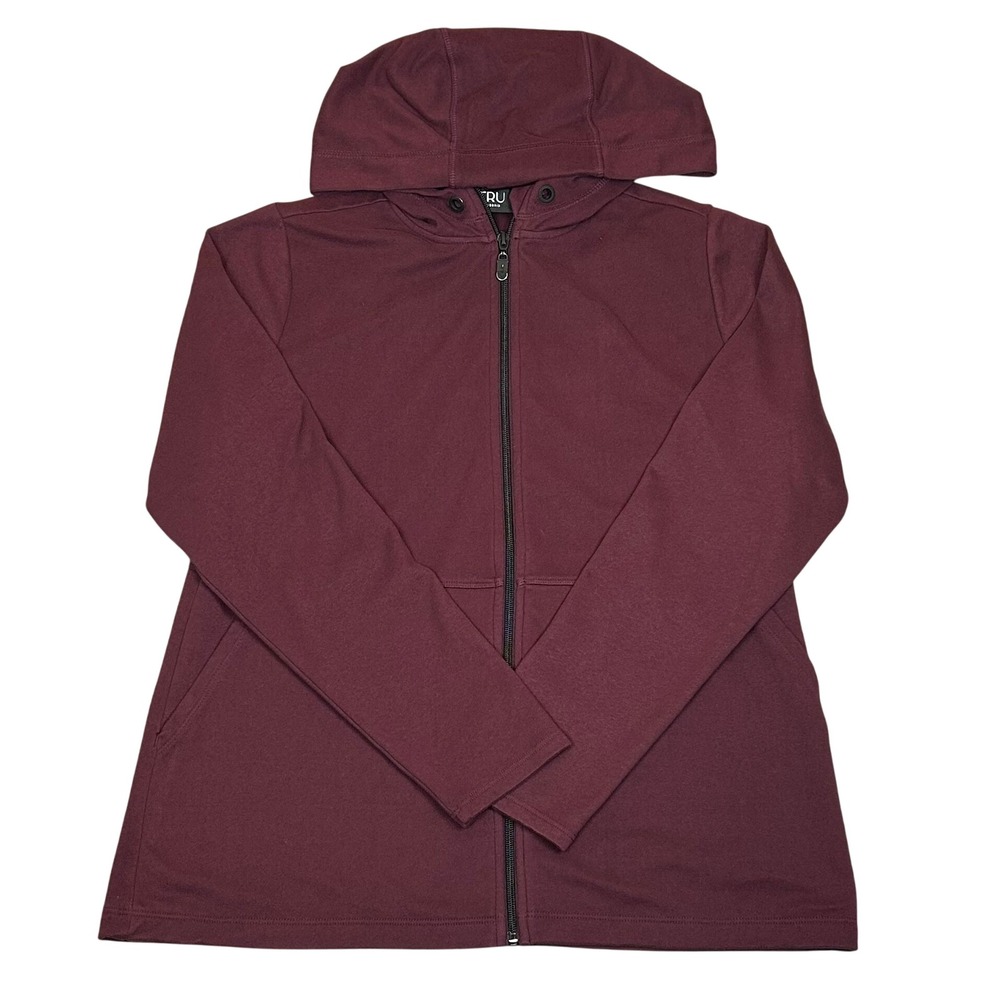 TRU by Torrid Womens Burgundy Zip Hoodie Sweatshirt Size 00 12 Cozy Athleisure
